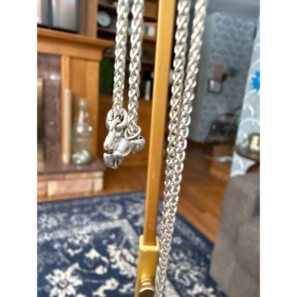 Lucky Brand Flower Petal Adjustable Length Silver Tone Necklace - Picture 2 of 6